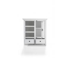 Beauty.Scouts Garderoben Kommode Lucie III Schrank, Flurkommode, Kommode, Garderobenschrank, Regal, Sideboard, Anrichte, Aufbewahrung, Flur, Diele, Wohnzimmer, Schlafzimmer, Landhaus, Pinie Weiss Nachbildung, 105x115x45cm, mit Körben
