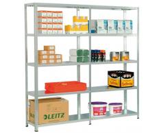 Schraubregal, verzinkt, Anbaufeld mit 5 Stahl-Fach böden, verzinkt, Fachlast 250 kg, BxTxH 1000x400x2