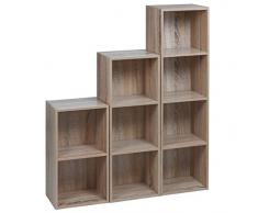 URBN Living Set von 3 Holz Bücherregal (Eiche Antik)