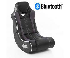Wohnling® Soundchair Cheater in Schwarz mit Bluetooth | Musiksessel mit eingebauten Lautsprechern | Multimediasessel für Gamer | 2.1 Soundsystem - Subwoofer | Music Gaming Sessel Rocker Chair