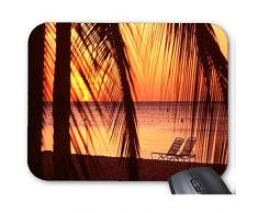 Mause Mat Zweite Chaiselongue-Flitterwochen Unter Sonnenuntergang-Muster Mousepad Gaming Mat Mouse Mat Computerzubehör 25X30Cm