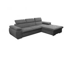 mb-moebel Ecksofa mit Schlaffunktion Eckcouch mit Bettkasten Sofa Couch L-Form Polsterecke NILUX (Dunkelgrau, Ecksofa Rechts)