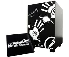 Baff beatBOX Robeat Cajon Musik-Hocker Schwarz + keepdrum Sitzpad