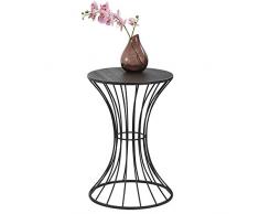 [en.casa] Metall Beistelltisch in Stundenglas-Form Schwarz Couchtisch Sofatisch Wohnzimmertisch Metalltisch Rund