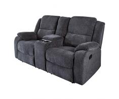 Invicta Interior Exklusiver 2er Kino Sessel Hollywood dunkelblau Fernsehsessel Kinositze Heimkino Liegesessel verstellbar mit Getränkehalter Cupholder