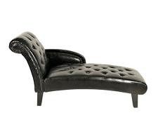 Recamiere Chaiselongue Lederoptik Barocksofa Liegesofa schwarz