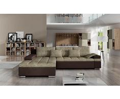 Mirjan24 Design Ecksofa Bangkok, Moderne Eckcouch mit Schlaffunktion und Bettkasten, Ecksofa für Wohnzimmer, Gästezimmer, Couch L-Form, Wohnlandschaft, (Ecksofa Links, Soft 066 + Lawa 02)