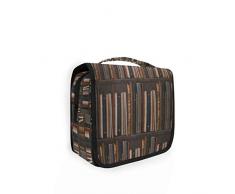 Kulturtasche zum Aufhängen, Bücherregal, geheimnisvolle Bibliothek, Kulturbeutel, Kosmetiktasche, Reisetasche mit 4 Fächern für Frauen