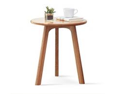 Jcnfa-Tische Beistelltisch, Kleine Runde Sofa-Beistelltische, Haus Und Büro, Massivholz Couchtisch for Wohnzimmer, H 19,68x （D） 17,71 ， Holzfarbe