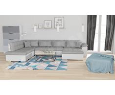 Mirjan24 Eckcouch Ecksofa Niko Bis! Design Sofa Couch! mit Schlaffunktion und Bettkasten! U-Sofa Große Farbauswahl! Wohnlandschaft vom Hersteller (Ecksofa Rechts, Soft 017 + Bristol 2460)
