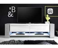 trendteam TM TV Unterteil Lowboard | Hochglanz Weià | Beton Industry | 210 x 64 cm