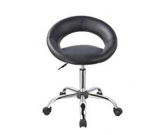 Rollhocker/Stuhl in 3 Farben, mit Lehne,Praxishocker Drehhocker TYP 171XF Hocker, Farbe:Schwarz, Material:Kunstleder