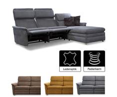 Cavadore Chalsay Sofaecke mit Longchair rechts inkl. Relaxfunktion und verstellbarem Kopfteil / mit Federkern / Eckcouch im modernen Design / Größe: 252 x 94 x 177 cm (BxHxT) / Farbe: Grau (argent)