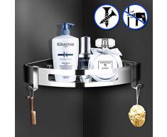 WinArrow - Badezimmer Eckregal,Rostfreier Duschcaddy-Korb Edelstahl Dusche Dreieck Silber