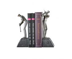 Golf deco Menschen Figurine Familie bookends Bücherregal Leseständerrahmen Resin Bibliothek zu lesen bookend Crafts Silber Statue Dekoration Geschenk verstellbare Bürospeicherdatei Halter steht zhihao