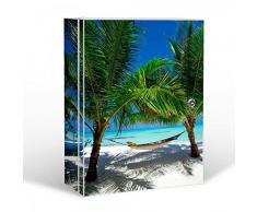 banjado XXL Medizinschrank abschliessbar | großer Arzneischrank 35x46x15cm | Medikamentenschrank aus Metall weiß | Motiv Strand mit 2 Schlüsseln | Gestaltung auf Front und Seiten