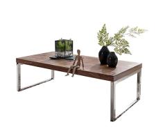 FineBuy Massiver Couchtisch Java 120 x 60 x 40 cm Sheesham Massiv Holz Tisch | Design Wohnzimmertisch aus Massivholz | Beistelltisch Rechteckig Braun