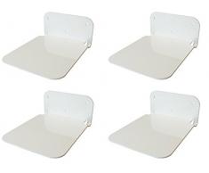 Galleksa Unsichtbares Bücherregal Verdecktes, Schwebendes Metallbücherregal Wandmontiertes Regal Bücherauslage (4 Stücke, Weiß)