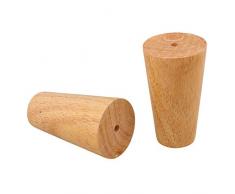 10cm Holz Tischbeine, La Vane 4 Stück Massivholz Konisch Ersatz Möbelfüße Möbelbeine mit Montageplatten & Schrauben für Sofa Bett Schrank Couch Stuhl