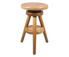 Magnetic Mobel® Hocker Massiv Schemel Stuhl Sitzmöbel Buche Drehhocker Barhocke 52-70cm (Erle)