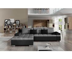 Design Ecksofa Bangkok, Moderne Eckcouch mit Schlaffunktion Bettkasten Ecksofa für Wohnzimmer Gästezimmer Couch L-Form Wohnlandschaft (Ecksofa Links, Soft 011 + Casablanca 2314 + Casablanca 2316)
