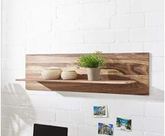 DELIFE Wandboard Loca Sheesham Natur 130x28x36 cm Massivholz Ablage