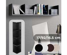 CD DVD Regal - für bis zu 80 CDs, 17x92x16cm, 4 Fächer, MDF, Schwarz - Ständer, Hängeregal, Wandregal, Bücherregal, Medienregal