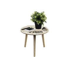 Multistore 2002 Beistelltisch rund Ø40x34,5cm aus Holz Naturfarben Wohnzimmertisch Couchtisch Sofatisch
