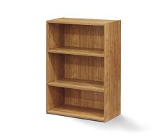 Furinno Bücherregal mit 3 Fächern, Holz, Hochland-Eiche, 29.5 x 62.2 x 89.7 cm