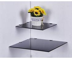 Eckregal Glasregal Glasplatte quadratisch in 3 Größen 25 I 35 cm in schwarz, weiß oder klar Glas Schwarz 25 cm