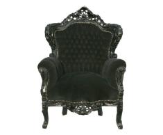 Prunk Sessel Barock Stil Louis XIV Antik Look König Black/Black - Rokoko Jugendstil Luxus