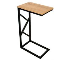 BonVivo® Designer-Couchtisch Giorgio, Beistelltisch in moderner Holz-Optik schwarzem Stahlgestell