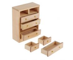 perfeclan Puppenhaus Miniatur Möbel Standschrank Holz Schrank Puppenmöbel Puppenzubehör