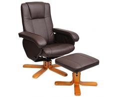 SVITA Charles Relaxsessel TV Sessel Wohnzimmersessel Hocker Beinablage Fernsehsessel Drehstuhl (Braun)