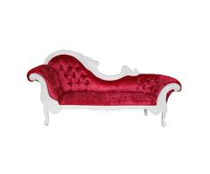 Barock Möbel Barock Recamiere weiss/himbeerrot