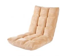 Klappbarer gepolsterter Stuhl Lounge Schlafsofa Faltbare Verstellbare Liege Sleeper Futon Matratze Stuhl (Farbe : Beige, Größe : 111 * 50 * 12CM)