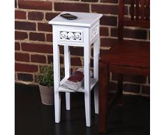 DESIGN HOLZ TELEFONTISCH STILLANDHAUS von XTRADEFACTORY Holz weiss gekalkt