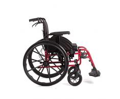 LOLRGV Mode Sport Tragbare Klapprollstuhl Ergonomische Bequeme Armlehne Rücksitz Schaukel Bein Halterung Gewicht Nur 15 Kg Rot