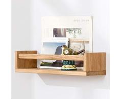 Inman Home Wandregal, Eichenholz, für Kinderzimmer, Wandmontage, Küche, Gewürzregal, schwebend, Eichenholz, eiche, 40,6 cm