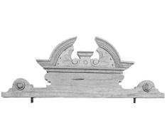 Casa Padrino Barock Schrankkrone Grau 46 x H. 18 cm - Dekorative Schrankverzierung aus Lindenholz - Barock Schrank Deko