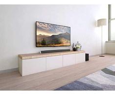 Philips Soundbar Bluetooth HTL1510B/12 Bluetooth Soundbar (Bluetooth, Kabelloser Subwoofer, Audioeingang, Flexible Positionierung, Flaches Design) Schwarz