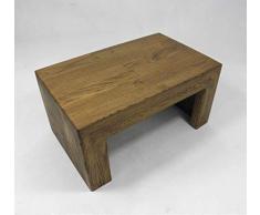 Holzbank Fußbank Hocker Massivholz Eiche rustikal