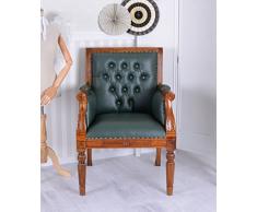 Library Chair Ledersessel Mahagoni Sessel Chesterfield Bibliotheksessel mar107 Palazzo Exklusiv