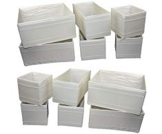 Unbekannt Aufbewahrungsboxen Skubb Faltboxen Regaleinsätze Kisten Regalzubehör … (12er Set, weiß)