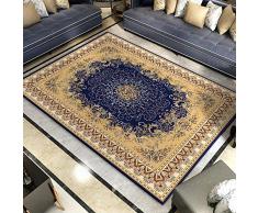 LJN_Home Teppich VintageSofa, Couchtisch, Teppich, weicher Rutschfester klassischer Druck, Blaue und gelbe Haushaltsbodenmatte, 140 × 200 cm