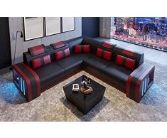 Its-Me Futuristische Designer Sofa Kombinationen|von Uns konfiguriert oder selbst stylen|feinstes weiches Leder|Wohnlandschaft|Ledercouch|LED|Bluetooth Lautsprecher|USB|