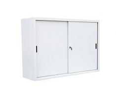 Großer weißer Schiebetürenschrank Schiebetüren Büro Aktenschrank Sideboard aus Stahl weiß 1090 x 1600 x 450 mm (H x B x T) 550157 kompl. montiert und verschweißt