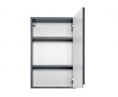 Hängeschrank Badschrank Schrank Badezimmerschrank Holzschrank Bad Cleo I (Korpus-graphitgrau/Front-grau-Hochglanz)