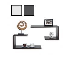 STILISTA® 2 Stück Designer Wandregal Spicciolo, Farbe Schwarzbraun, freischwebend Wandboard Board Bücherregal Hängeregal CD DVD Lounge Regal Wandbord