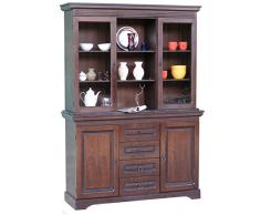 Unbekannt Buffetschrank Eiche Buffet Vitrinenschrank kolonial gebeizt - (2695)